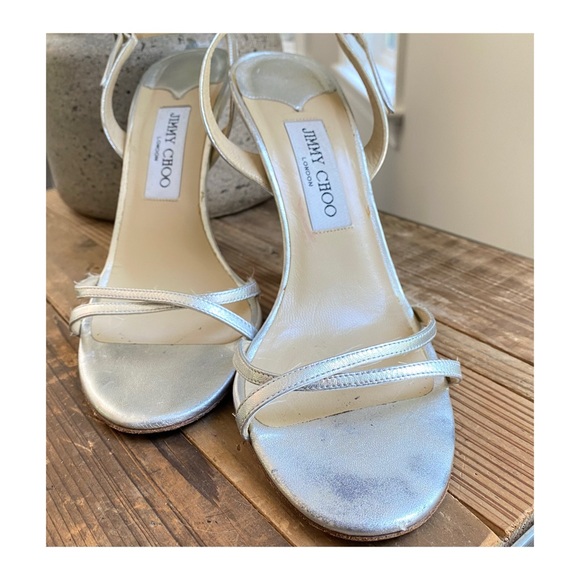 Jimmy Choo • Metallic Strappy Heels • Size 39 - Picture 5 of 8